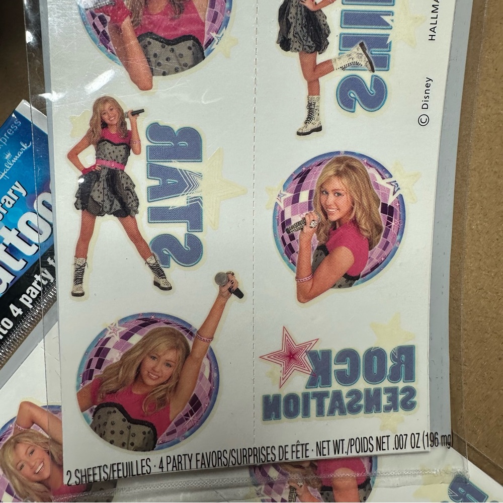 New Retired Hannah Montana Hallmark Sticker & Temporary Tattoo Lot (8) - Picture 7 of 10